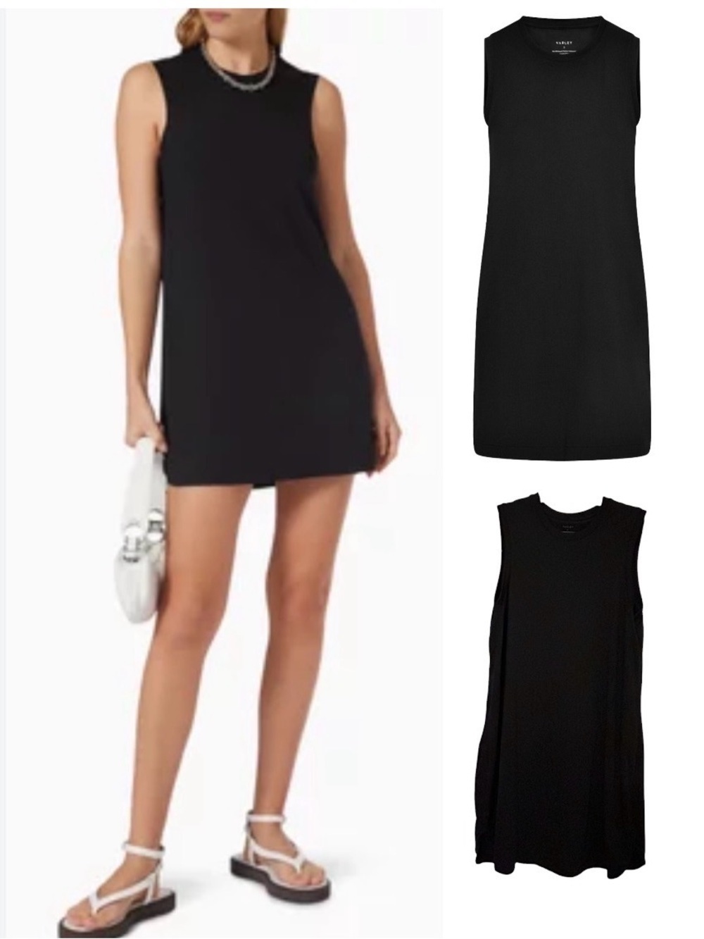 Varley Carleta Black Sleeveless Mini Shift Dress